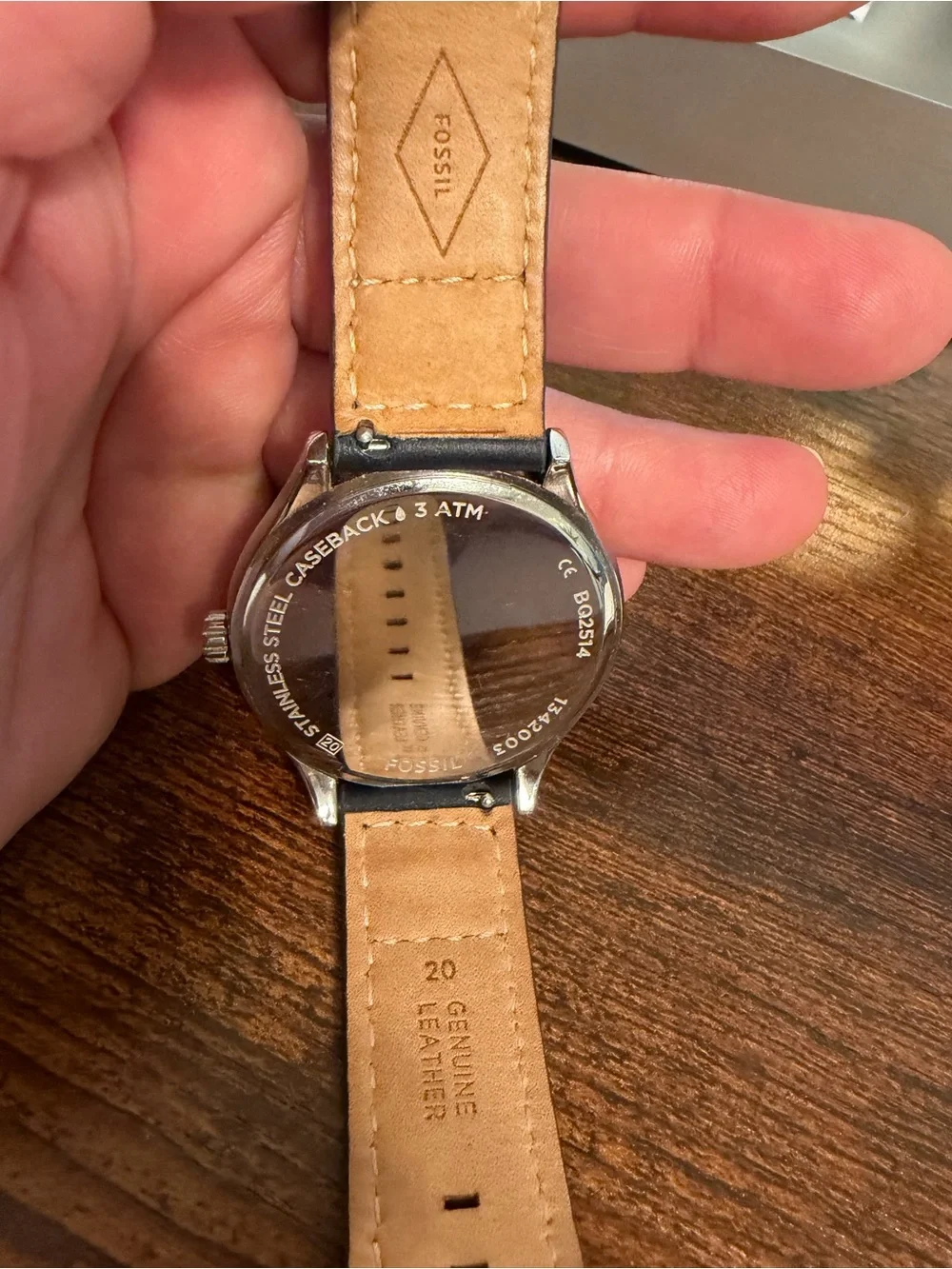 Fossil Tan Leather Strap Watch with Silver Case